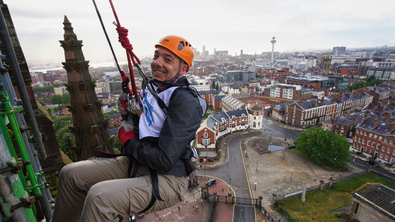 Shaun abseiling