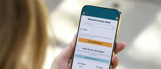 By Your Side app being used on an iPhone.