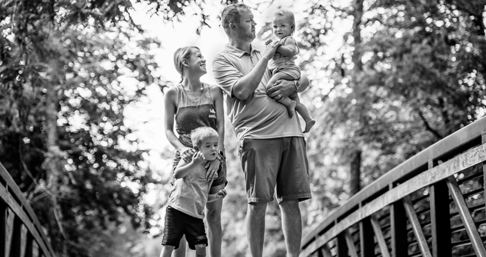 Family of 4 in B & W
