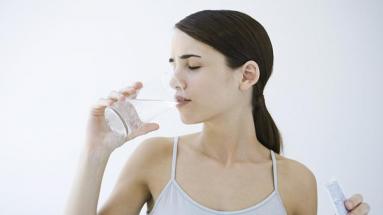 woman drinking water