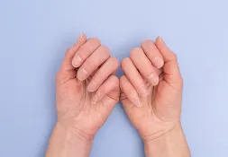 Female hands showing nails